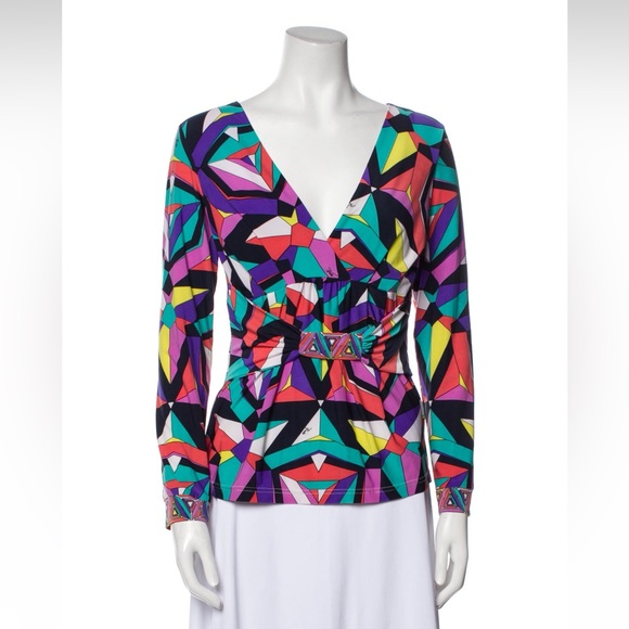 Emilio Pucci multi colored blouse top. Size XS - Picture 1 of 8